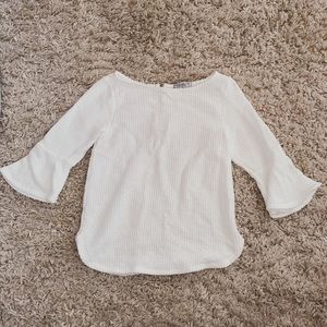 White flare sleeve shirt